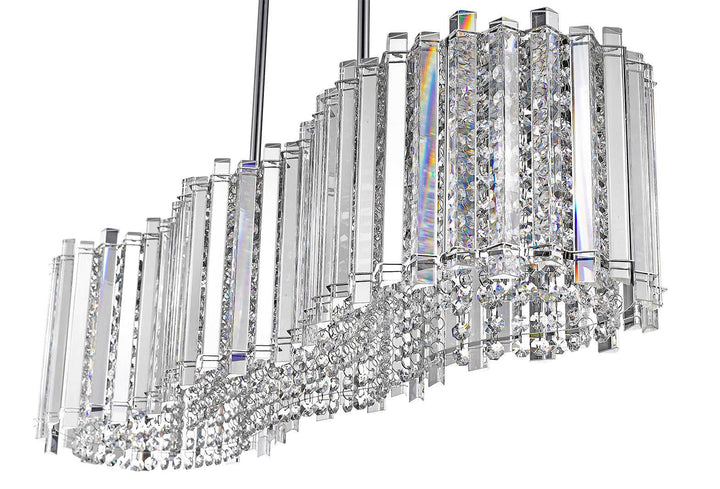 Hurley 6-Light Crystal Linear Pendant Modition Lighting