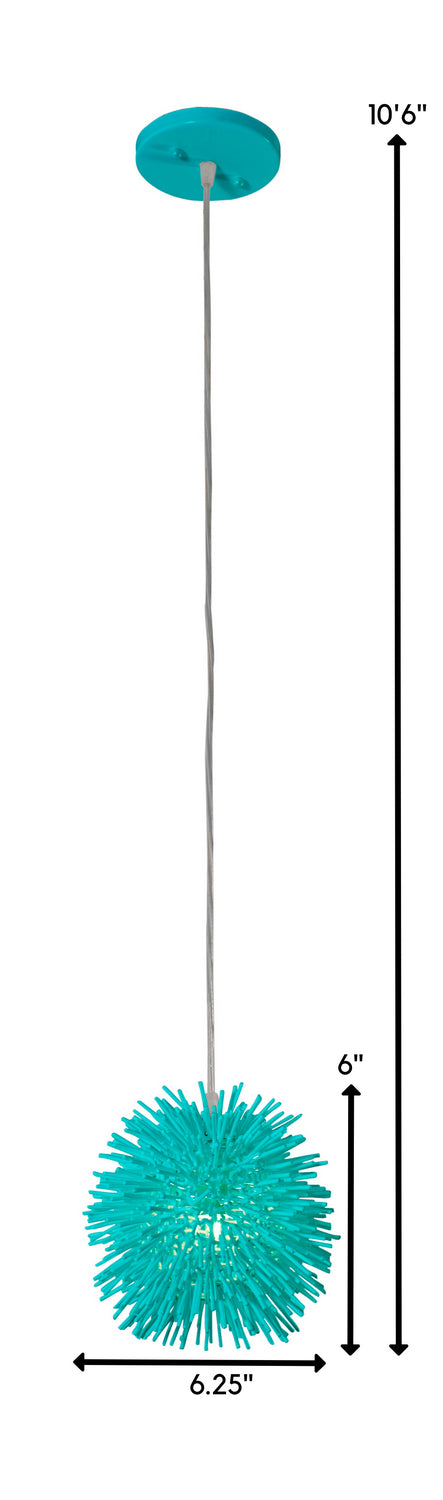 Varaluz - 169M01SAQ - One Light Mini Pendant - Urchin - Aqua Velvet
