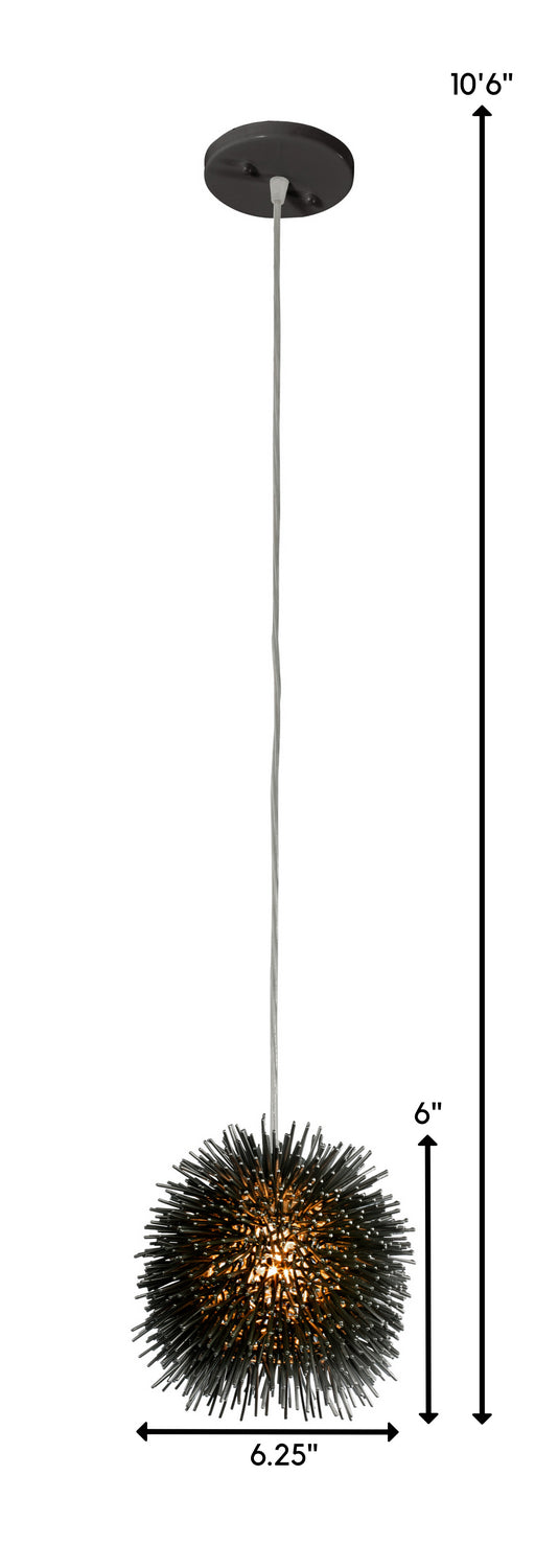 Varaluz - 169M01SBL - One Light Mini Pendant - Urchin - Black