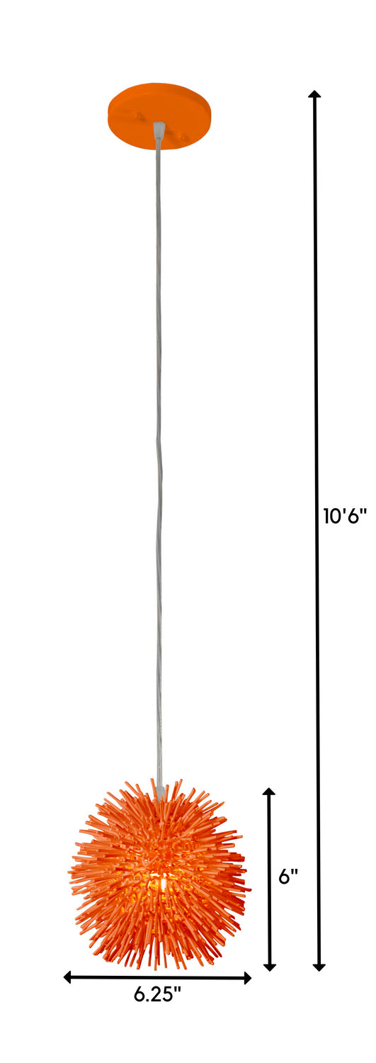 Varaluz - 169M01SOR - One Light Mini Pendant - Urchin - Electric Pumpkin