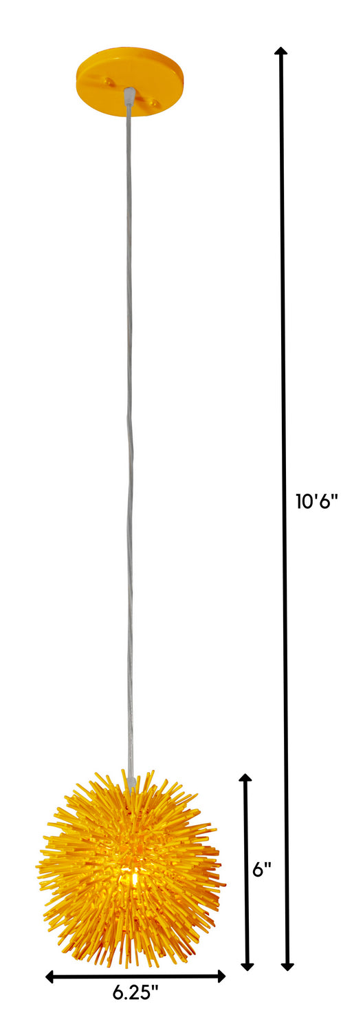 Varaluz - 169M01SYE - One Light Mini Pendant - Urchin - Un-Mellow Yellow