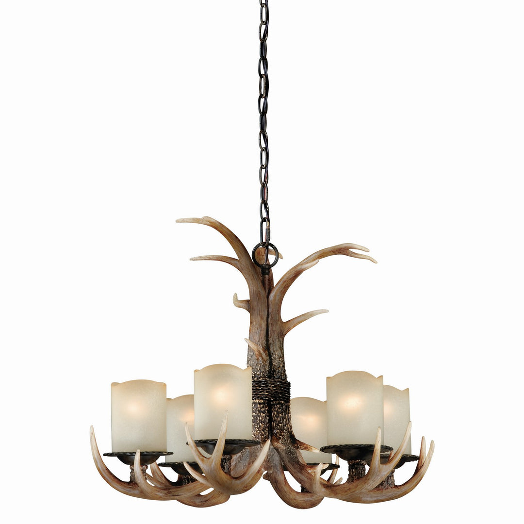 Yoho Six Light Chandelier in Black Walnut