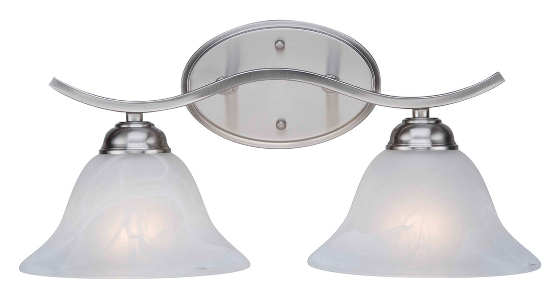 Hollyslope Two Light Vanity Bar in Brushed nickel - available from The Lighting Shoppe, trusted by Canadian homeowners