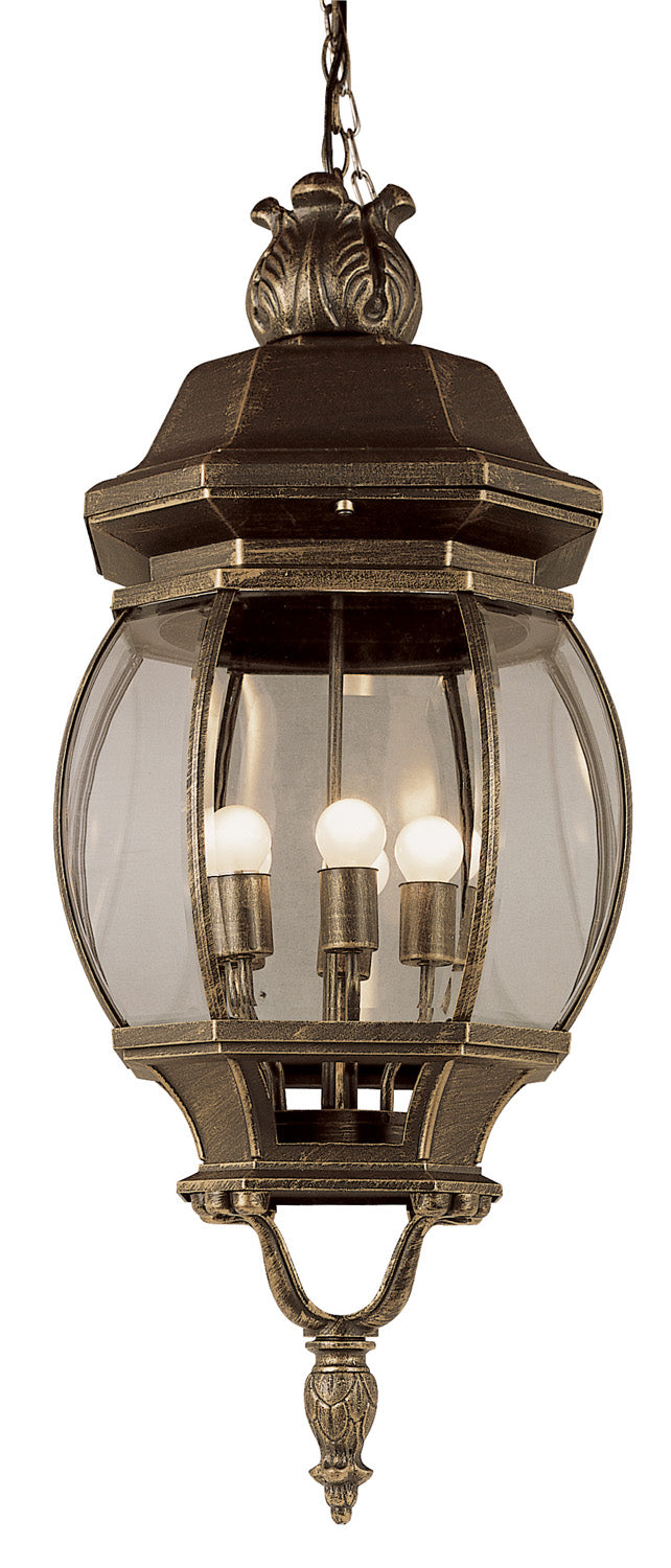 Parsons Four Light Hanging Lantern in Black Gold - available from The Lighting Shoppe, trusted by Canadian homeowners