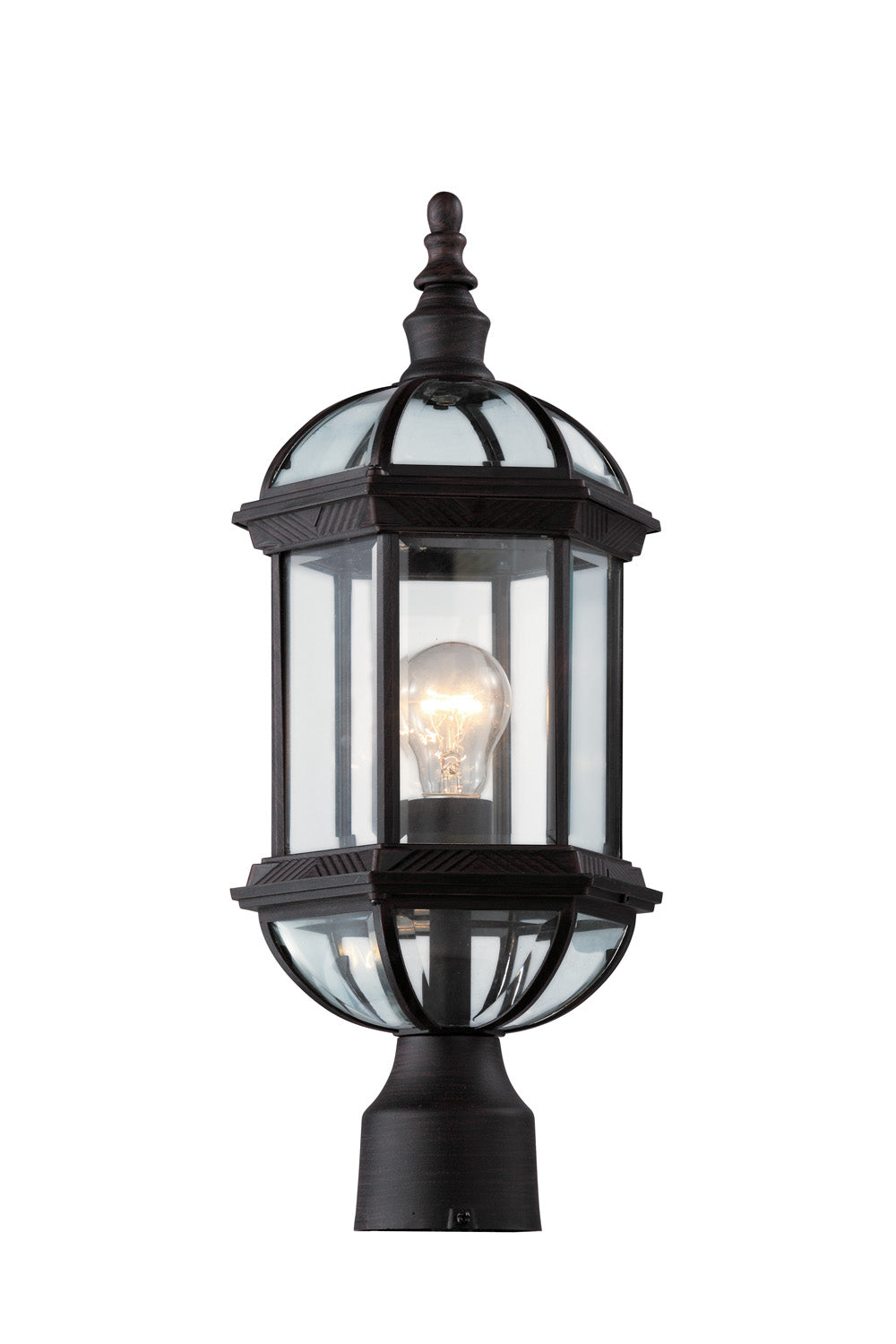 Wentworth One Light Postmount Lantern in Rust - available from The Lighting Shoppe, trusted by Canadian homeowners