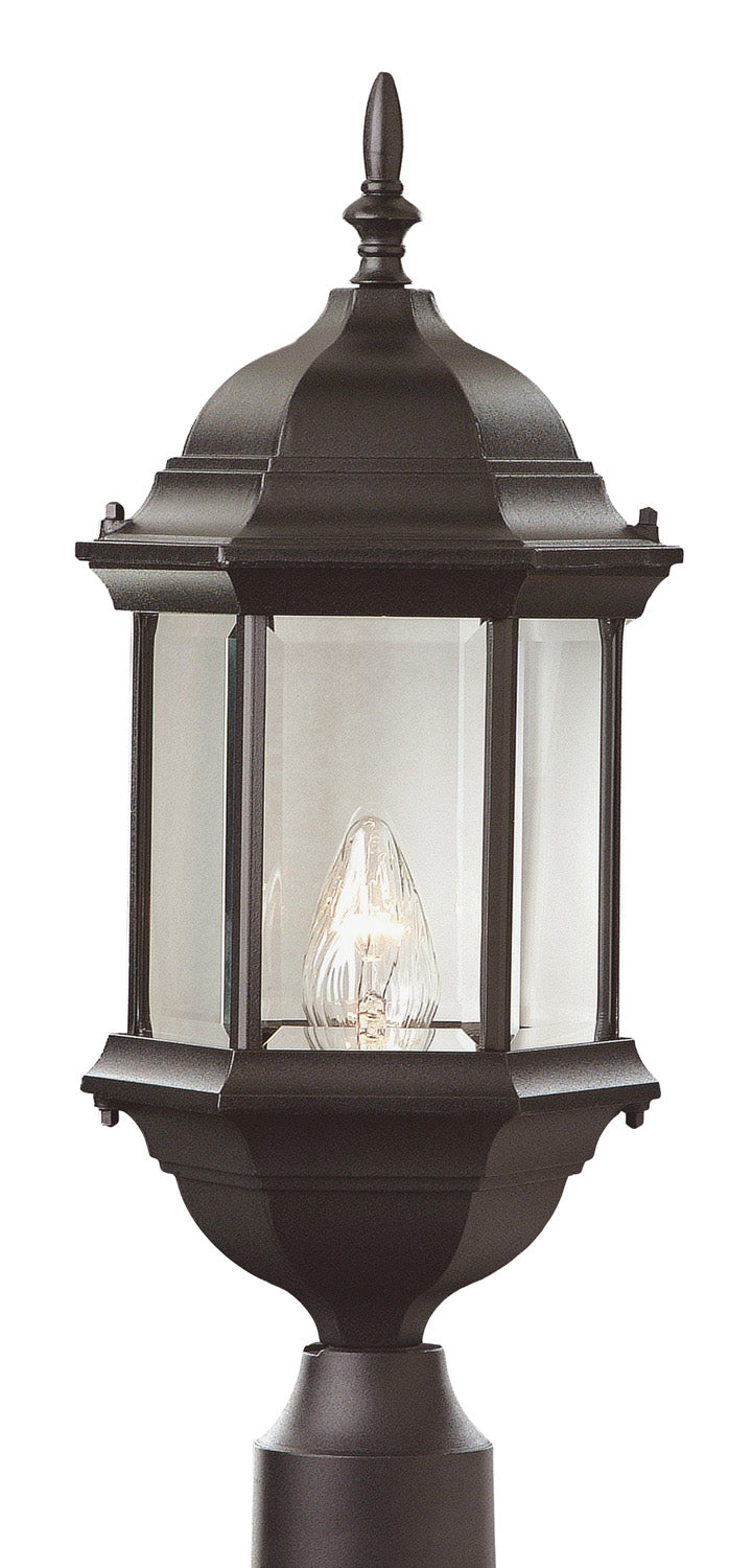 Josephine One Light Postmount Lantern in Black - available from The Lighting Shoppe, trusted by Canadian homeowners