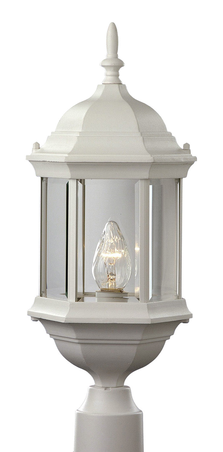 Josephine One Light Postmount Lantern in White - available from The Lighting Shoppe, trusted by Canadian homeowners
