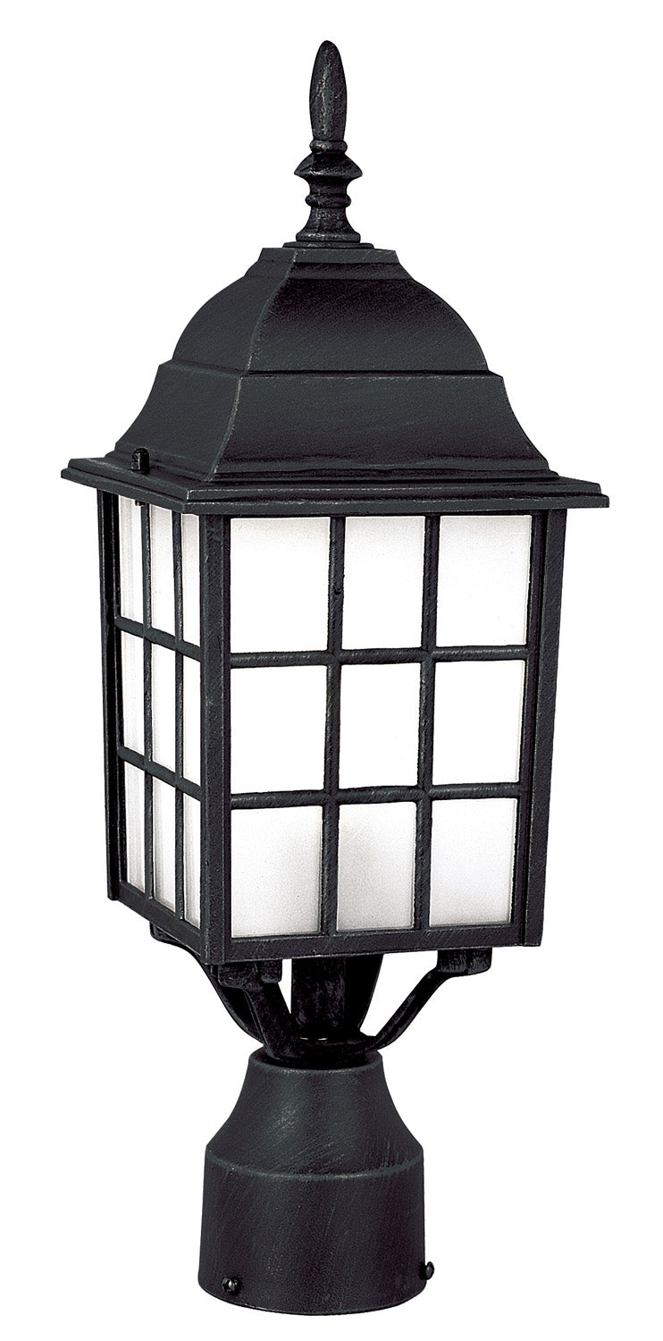 San Gabriel One Light Postmount Lantern in Black - available from The Lighting Shoppe, trusted by Canadian homeowners