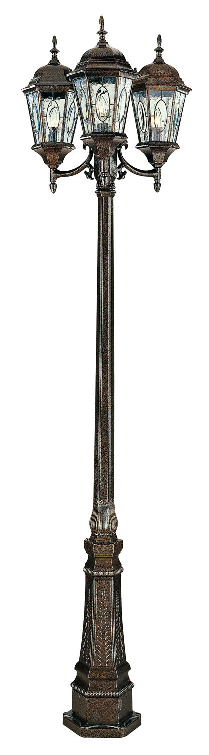 Villa Nueva Three Light Pole Light in Black Bronze - available from The Lighting Shoppe, trusted by Canadian homeowners