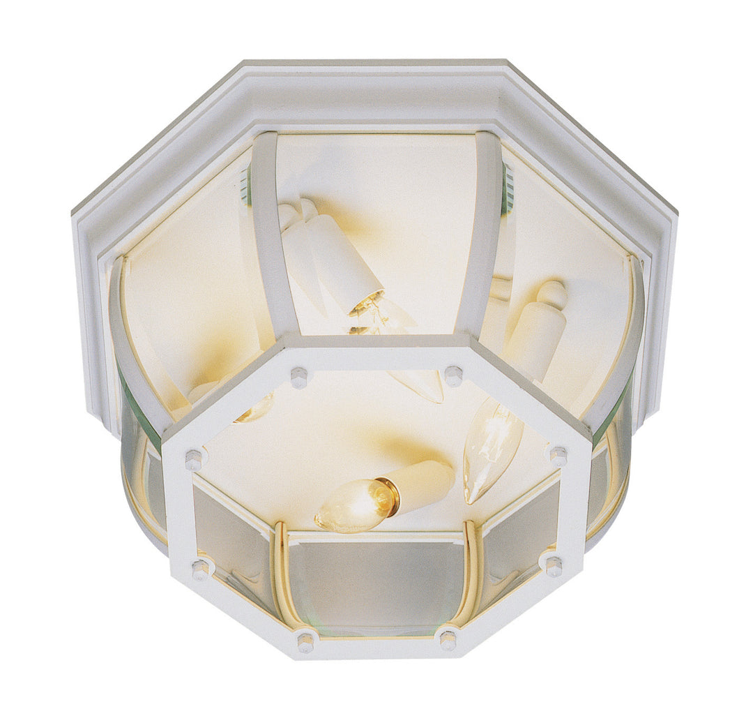 Angelus Three Light Flushmount Lantern in White - available from The Lighting Shoppe, trusted by Canadian homeowners