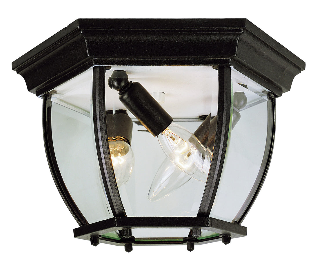 Angelus Four Light Flushmount Lantern in Black - available from The Lighting Shoppe, trusted by Canadian homeowners