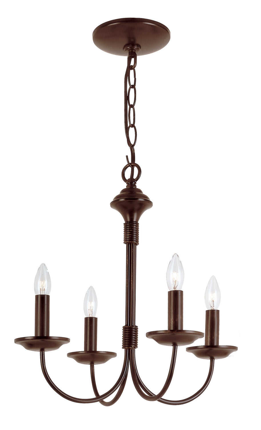 Candle Four Light Chandelier in Rubbed Oil Bronze - available from The Lighting Shoppe, trusted by Canadian homeowners