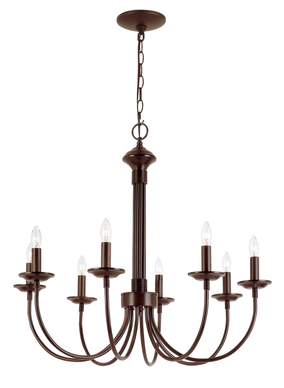 Candle Eight Light Chandelier in Rubbed Oil Bronze - available from The Lighting Shoppe, trusted by Canadian homeowners