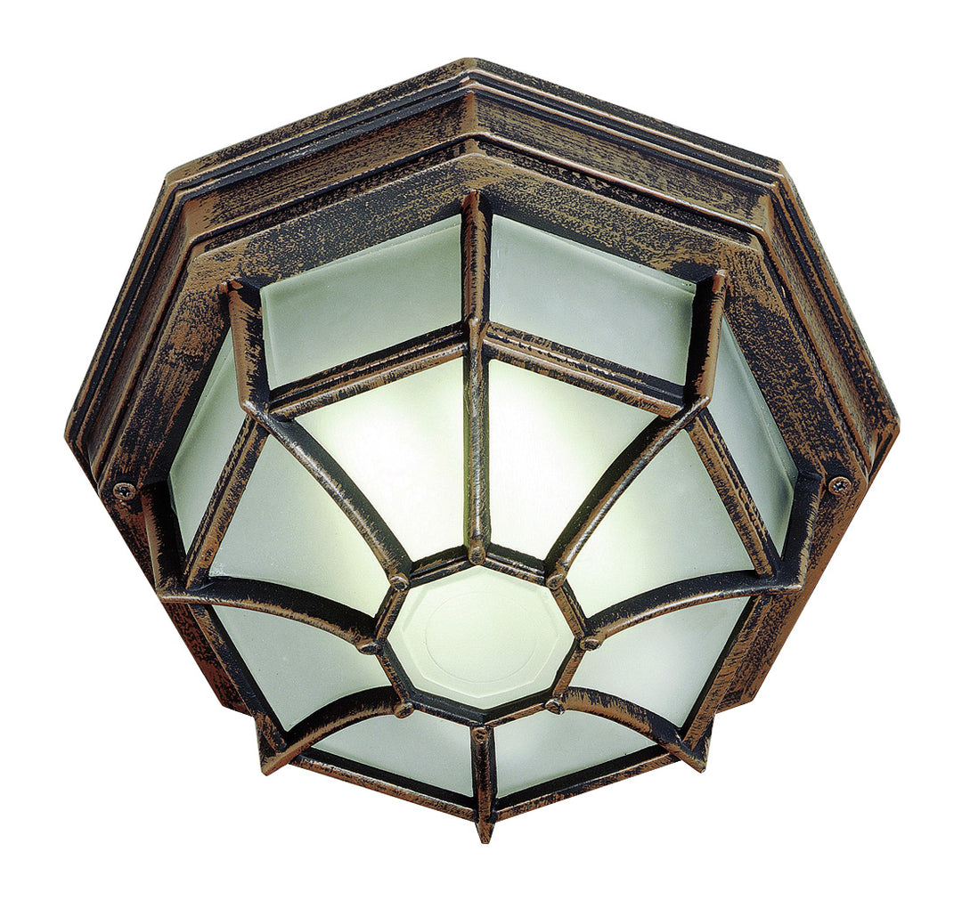 Benkert One Light Flushmount Lantern in Rust - available from The Lighting Shoppe, trusted by Canadian homeowners