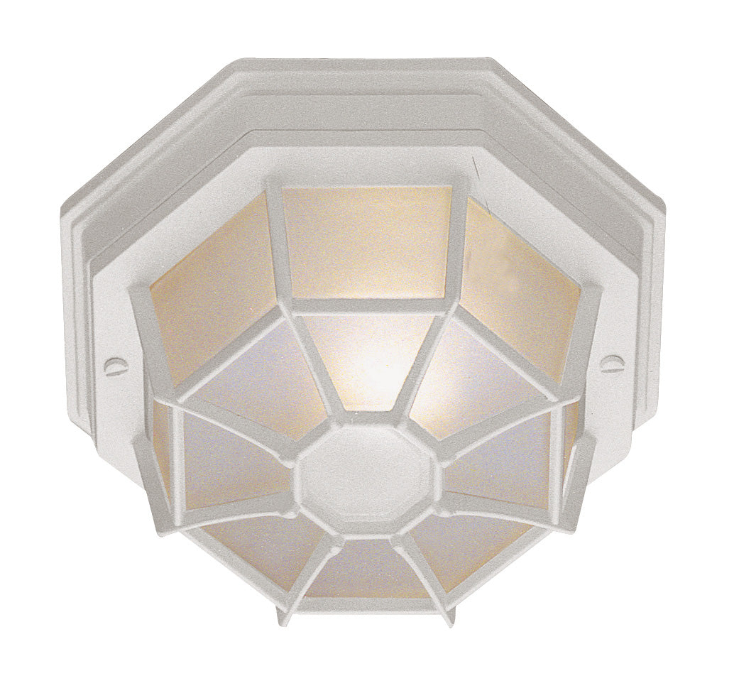 Benkert One Light Flushmount Lantern in White - available from The Lighting Shoppe, trusted by Canadian homeowners