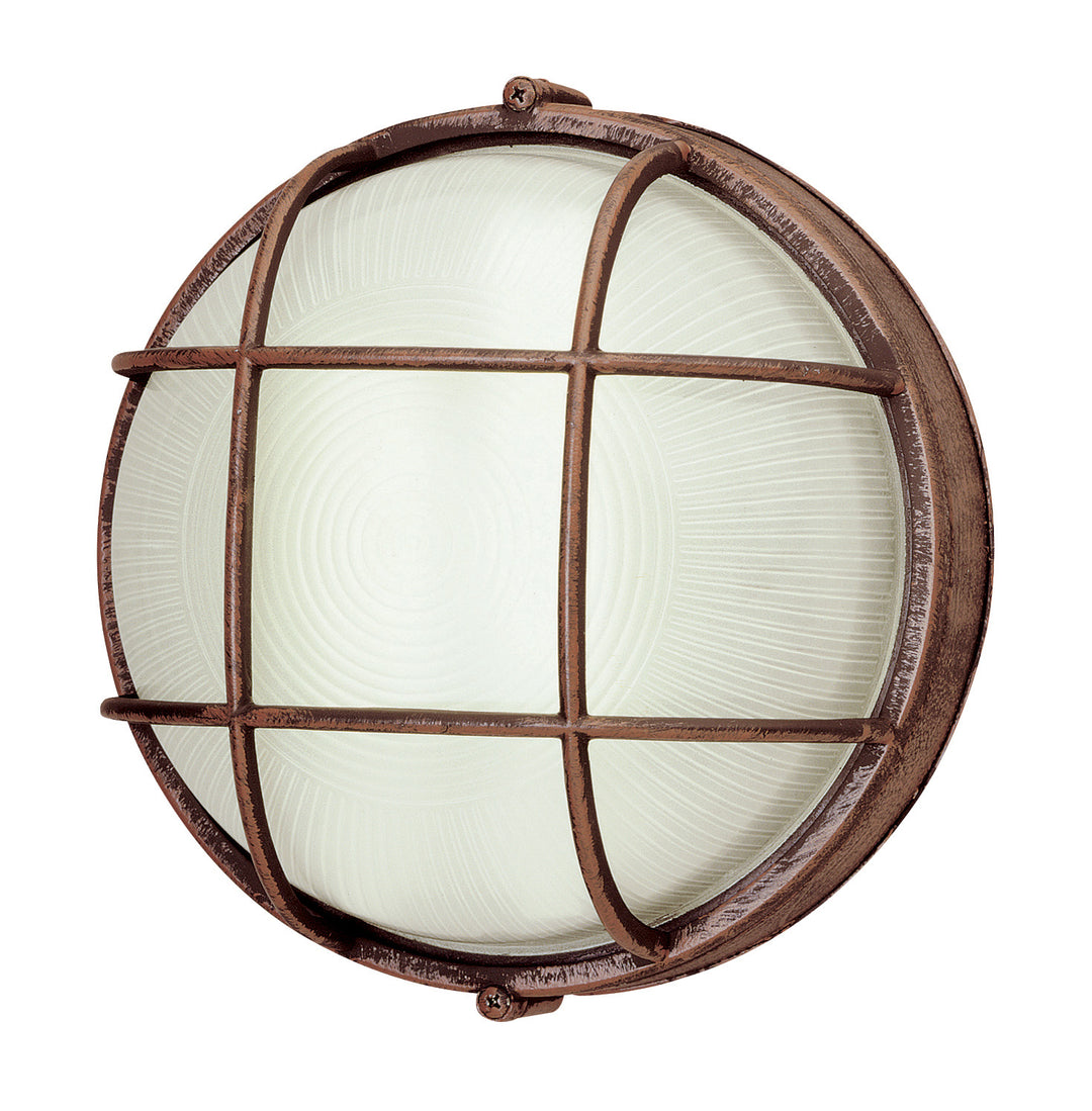 Aria One Light Bulkhead in Rust - available from The Lighting Shoppe, trusted by Canadian homeowners