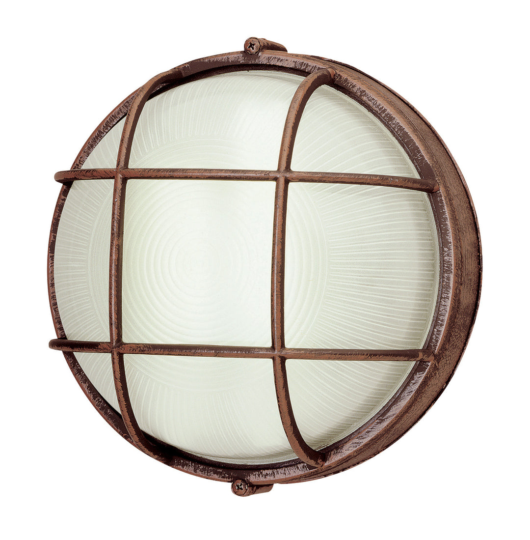 Aria One Light Bulkhead in Rust - available from The Lighting Shoppe, trusted by Canadian homeowners