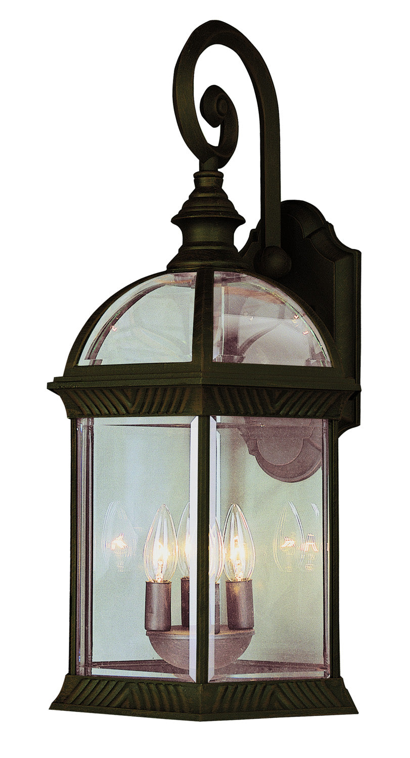 Wentworth Three Light Wall Lantern in Rust - available from The Lighting Shoppe, trusted by Canadian homeowners
