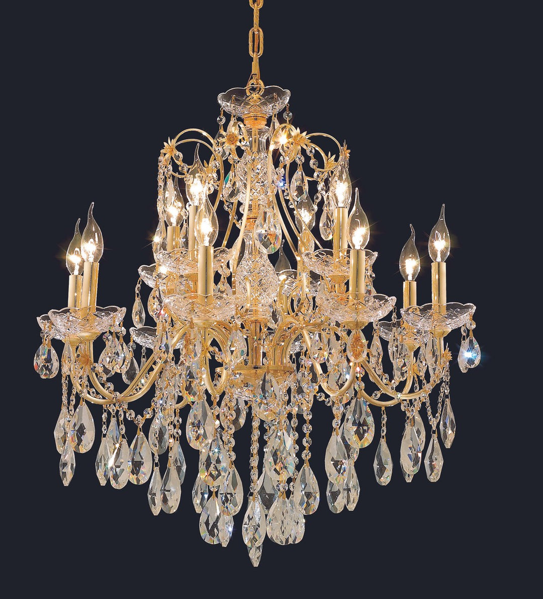 St. Francis 12 Light Chandelier in Gold - available from The Lighting Shoppe, trusted by Canadian homeowners