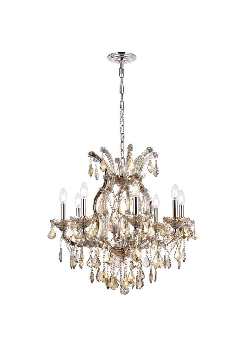 Maria Theresa Nine Light Chandelier in Golden Teak - available from The Lighting Shoppe, trusted by Canadian homeowners