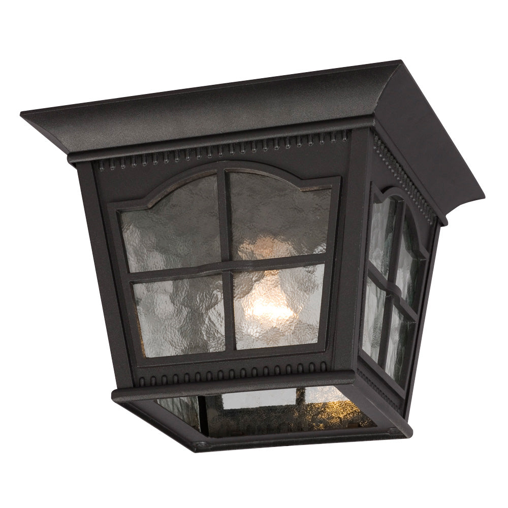 Outdoor Black One Light Outdoor Ceiling Fixture in Black - available from The Lighting Shoppe, trusted by Canadian homeowners
