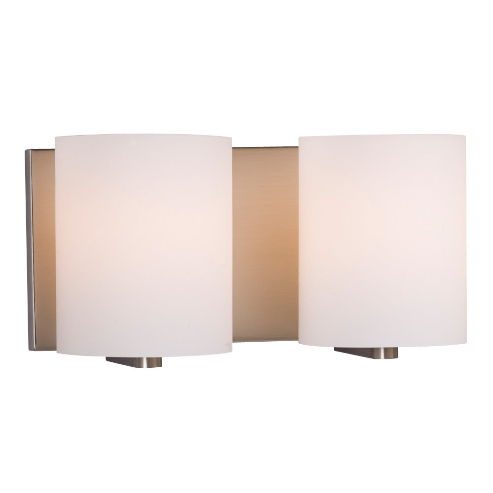 Vanity Two Light Vanity in Brushed Nickel - available from The Lighting Shoppe, trusted by Canadian homeowners