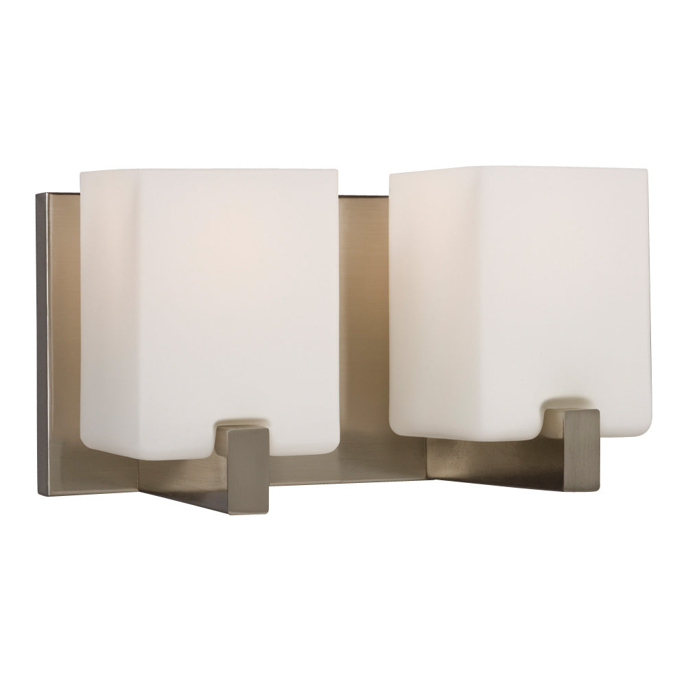 Vanity Two Light Vanity in Brushed Nickel - available from The Lighting Shoppe, trusted by Canadian homeowners