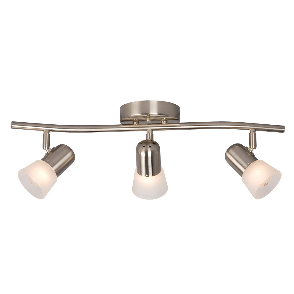 Luna III Three Light Track Light in Brushed Niclel - available from The Lighting Shoppe, trusted by Canadian homeowners