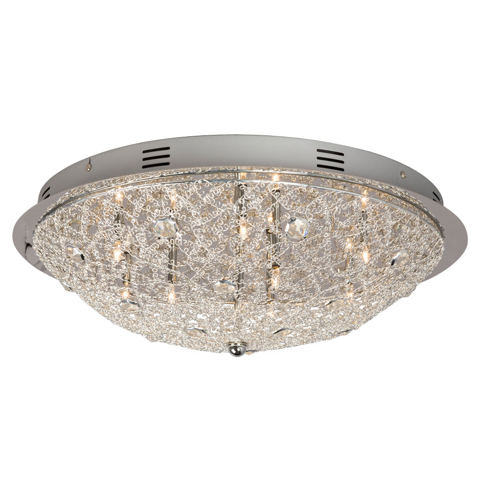 Ceiling Fixture Seven Light Flush Mount in Chrome - available from The Lighting Shoppe, trusted by Canadian homeowners