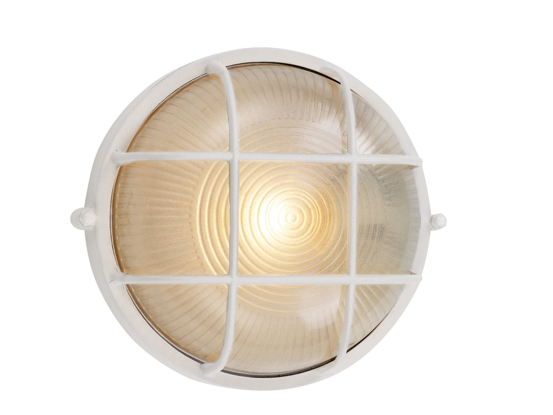 Aria One Light Bulkhead in White - available from The Lighting Shoppe, trusted by Canadian homeowners