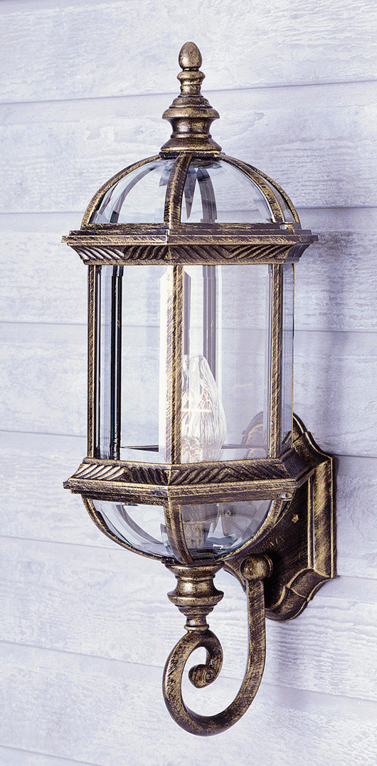 Wentworth One Light Wall Lantern in Black Gold - available from The Lighting Shoppe, trusted by Canadian homeowners