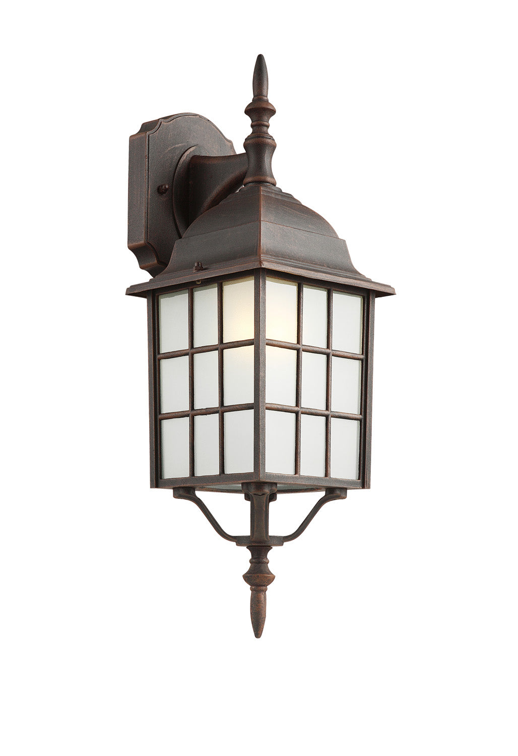 San Gabriel One Light Wall Lantern in Rust - available from The Lighting Shoppe, trusted by Canadian homeowners
