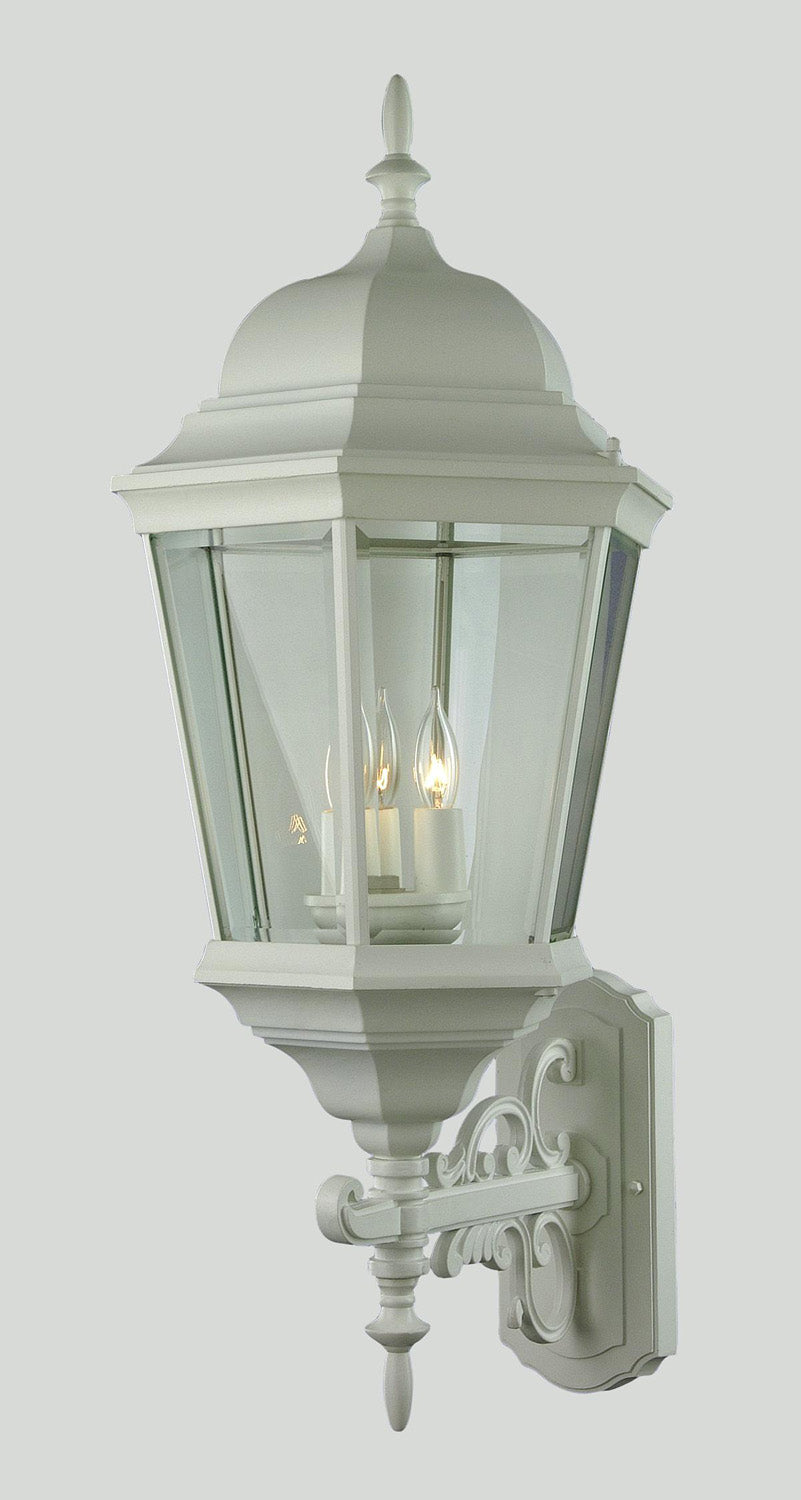 Classical Three Light Wall Lantern in White - available from The Lighting Shoppe, trusted by Canadian homeowners