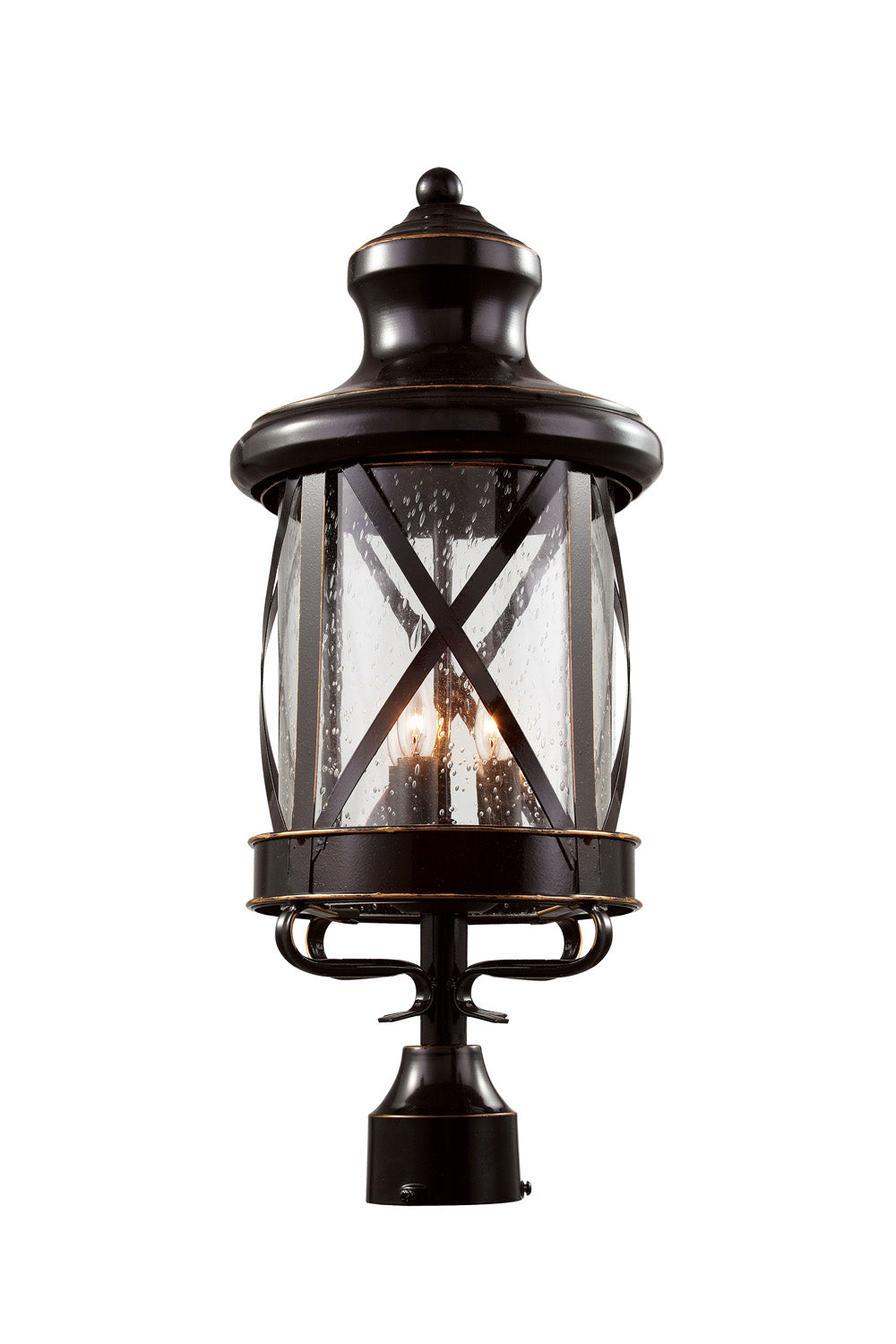 Chandler Four Light Postmount Lantern in Rubbed Oil Bronze - available from The Lighting Shoppe, trusted by Canadian homeowners