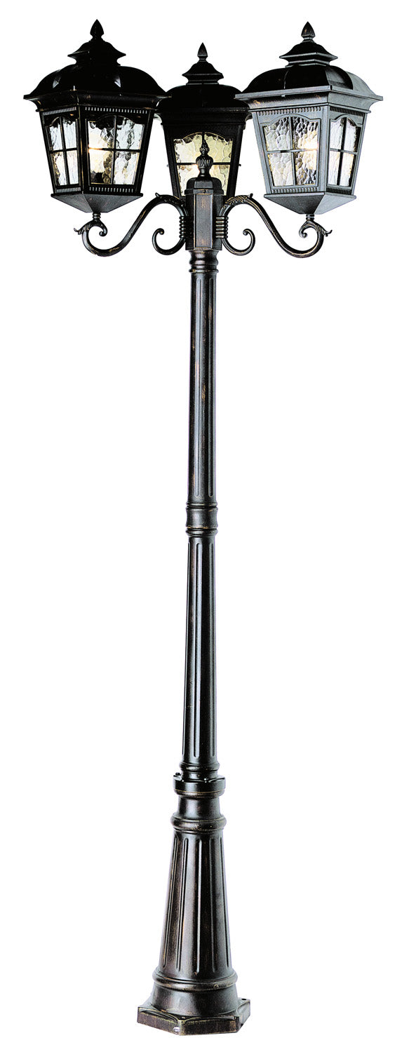 Briarwood Three Light Pole Light in Black - available from The Lighting Shoppe, trusted by Canadian homeowners