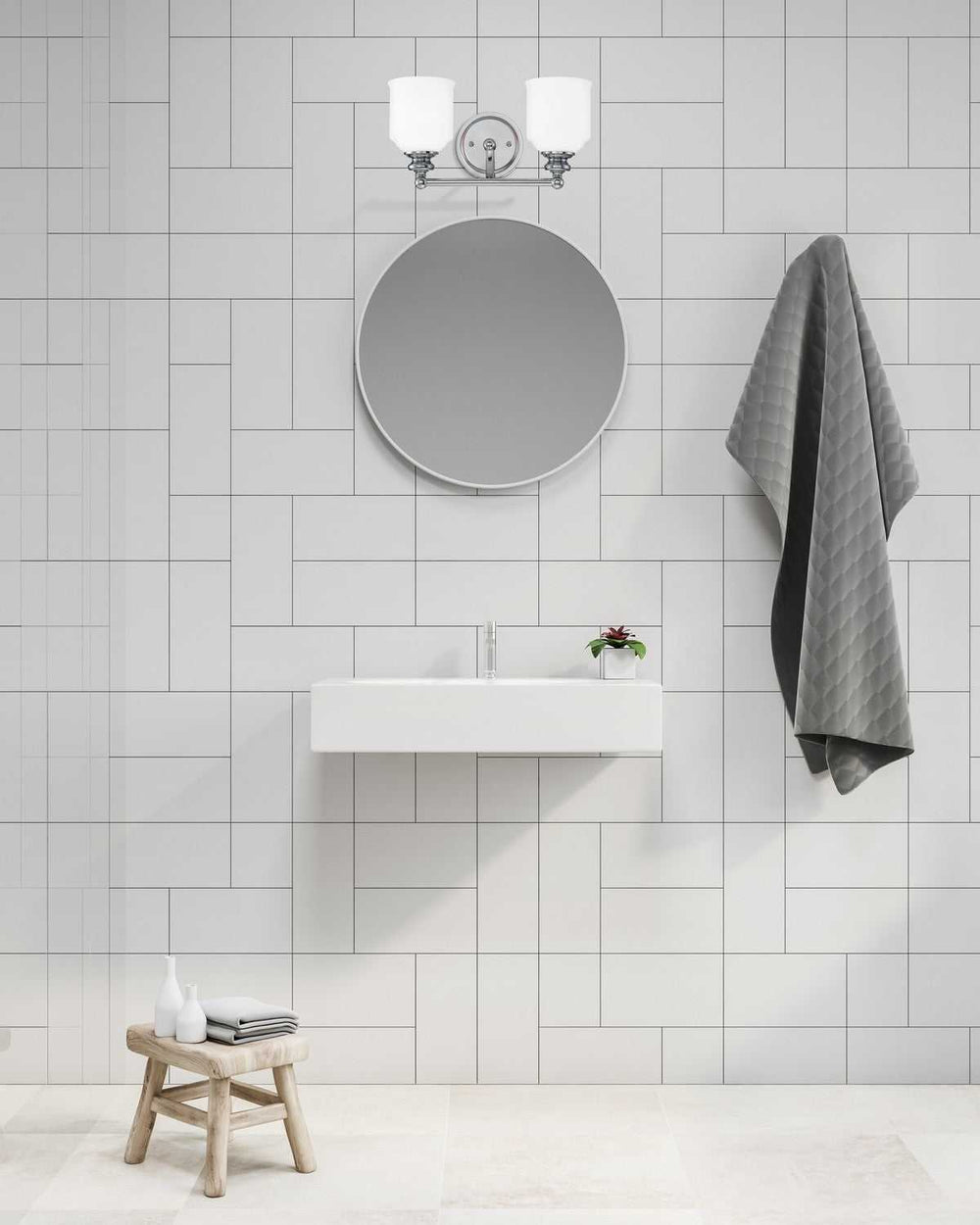 Melrose Two Light Bath Bar in Polished Chrome Savoy House