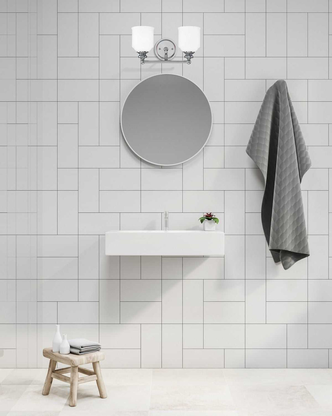 Melrose Two Light Bath Bar in Polished Chrome Savoy House