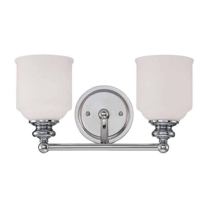 Melrose Two Light Bath Bar in Polished Chrome Savoy House