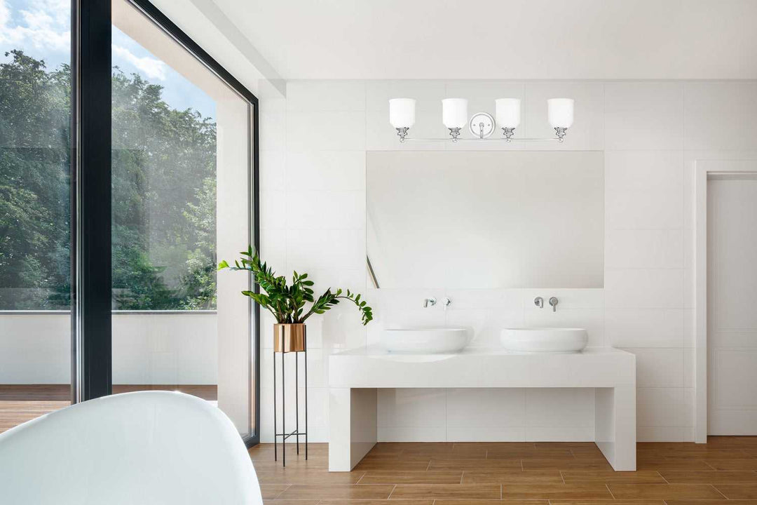 Melrose Four Light Bath Bar in Polished Chrome Savoy House