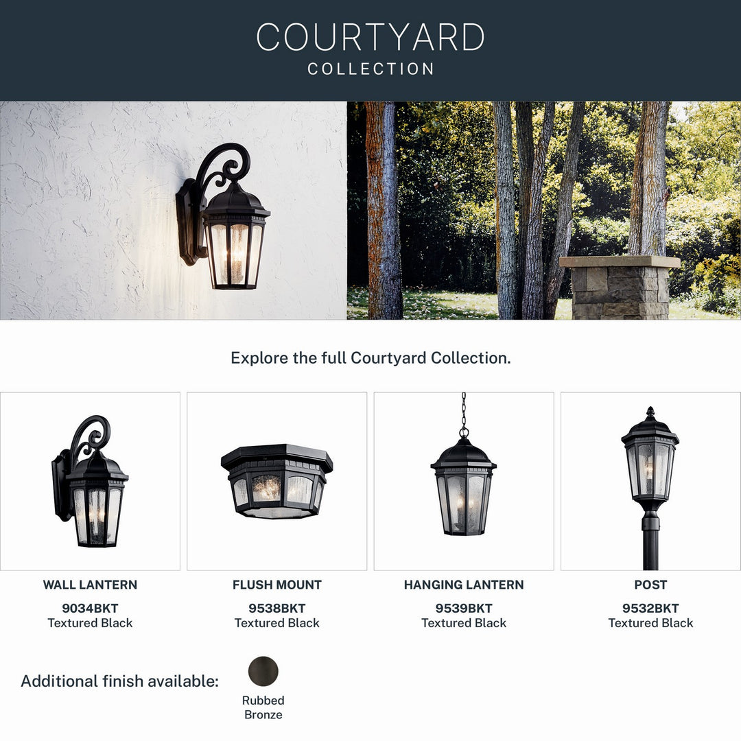 Kichler Canada - 9532BKT - One Light Outdoor Post Mount - Courtyard - Textured Black