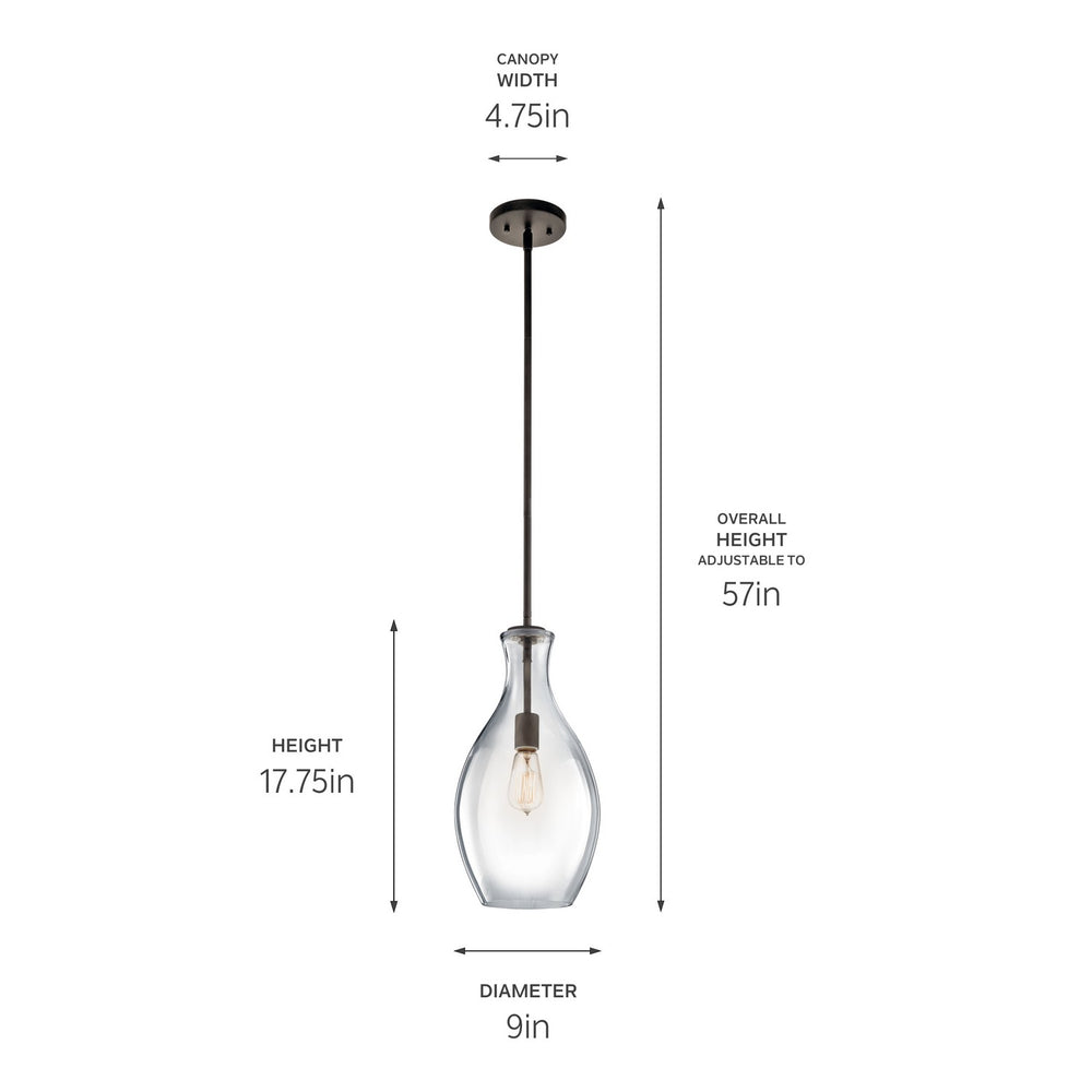 Kichler Canada - 42047OZ - One Light Pendant - Everly - Olde Bronze