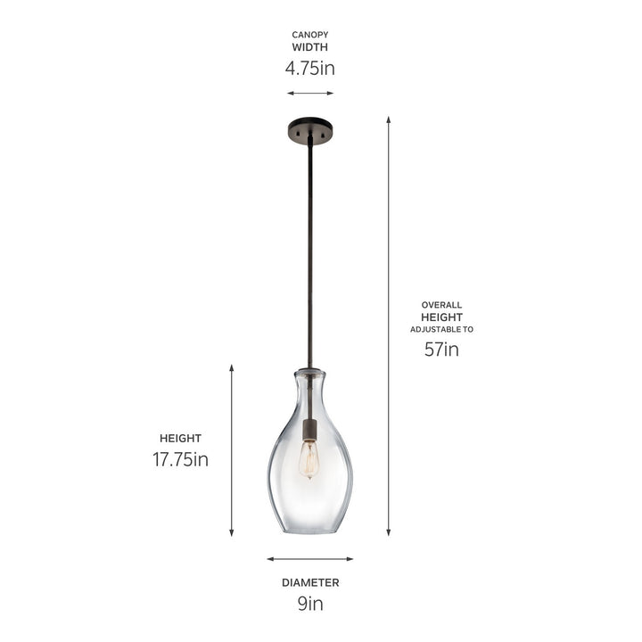 Kichler Canada - 42047OZ - One Light Pendant - Everly - Olde Bronze