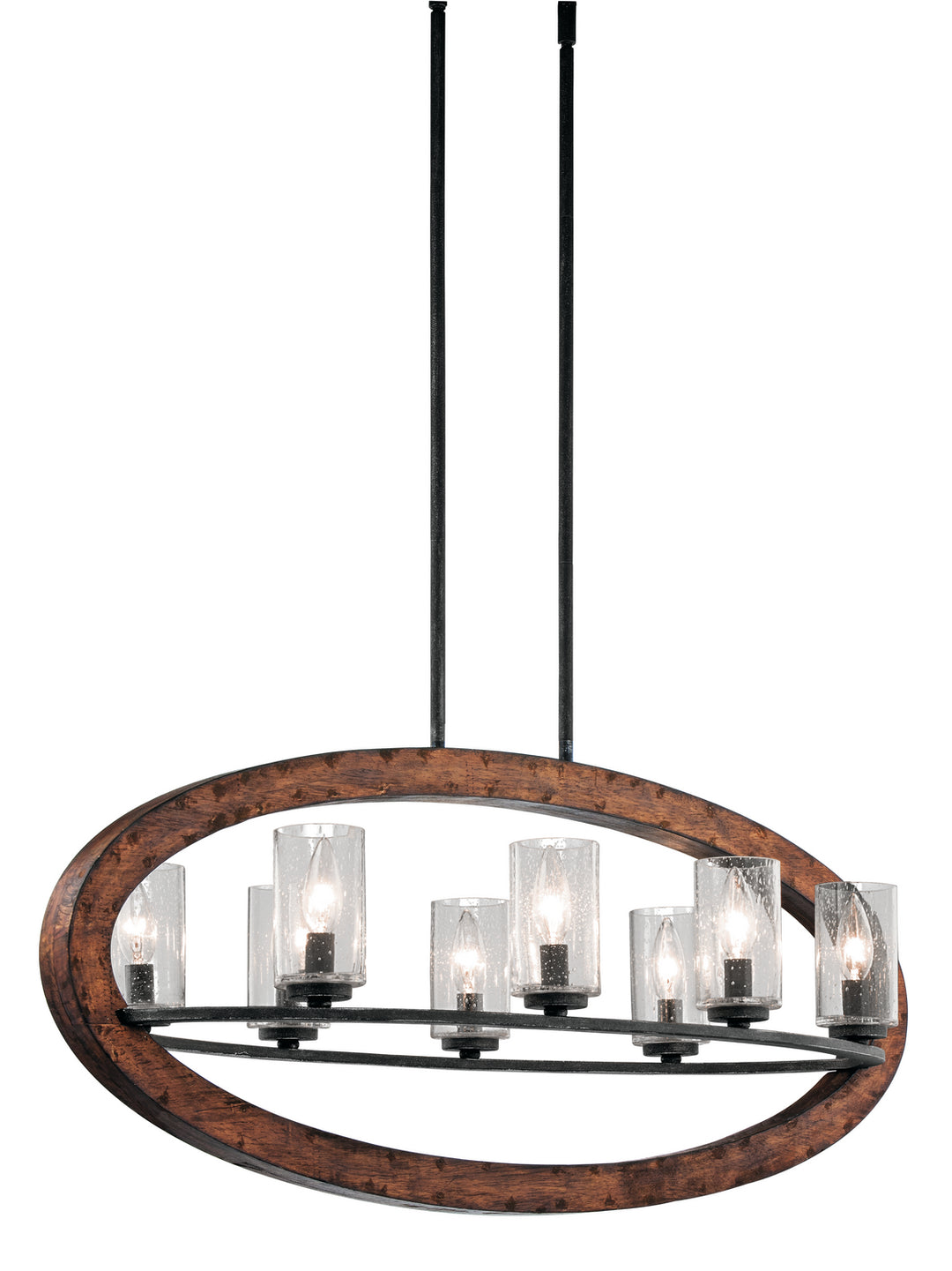 Kichler Canada - 43191AUB - Eight Light Linear Chandelier - Grand Bank - Auburn Stained