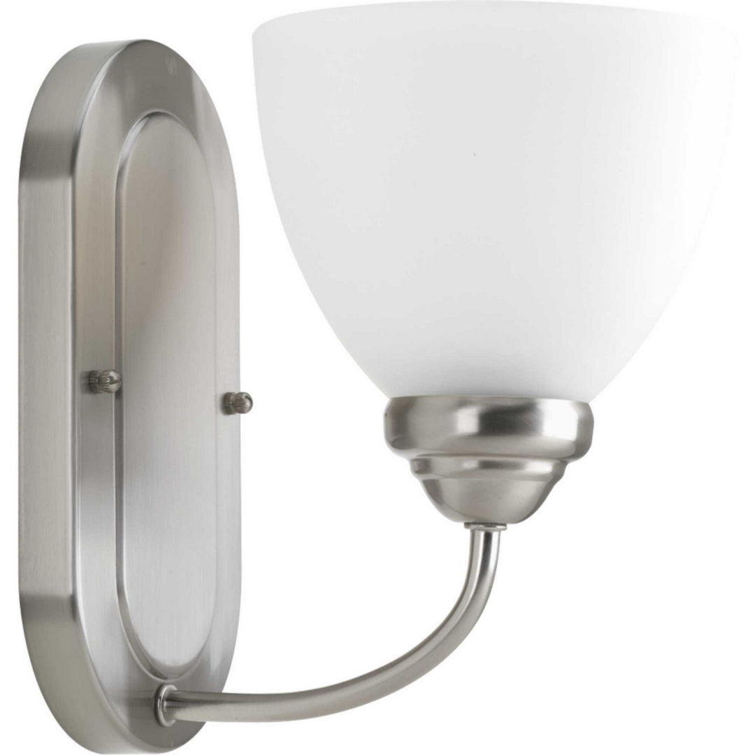 Heart One Light Bath Bracket in Brushed Nickel - available from The Lighting Shoppe, trusted by Canadian homeowners