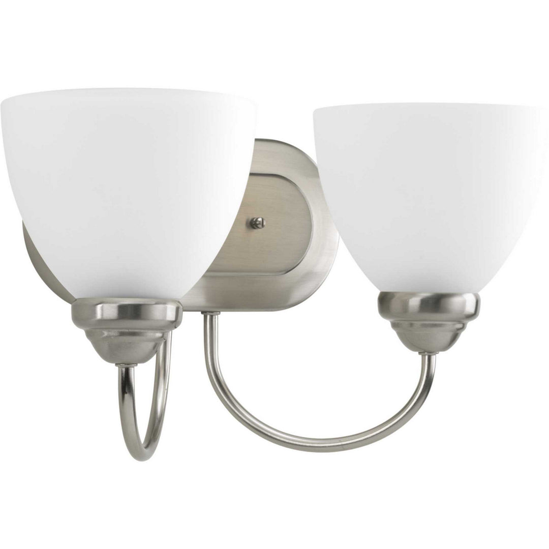 Heart Two Light Bath Bracket in Brushed Nickel - available from The Lighting Shoppe, trusted by Canadian homeowners
