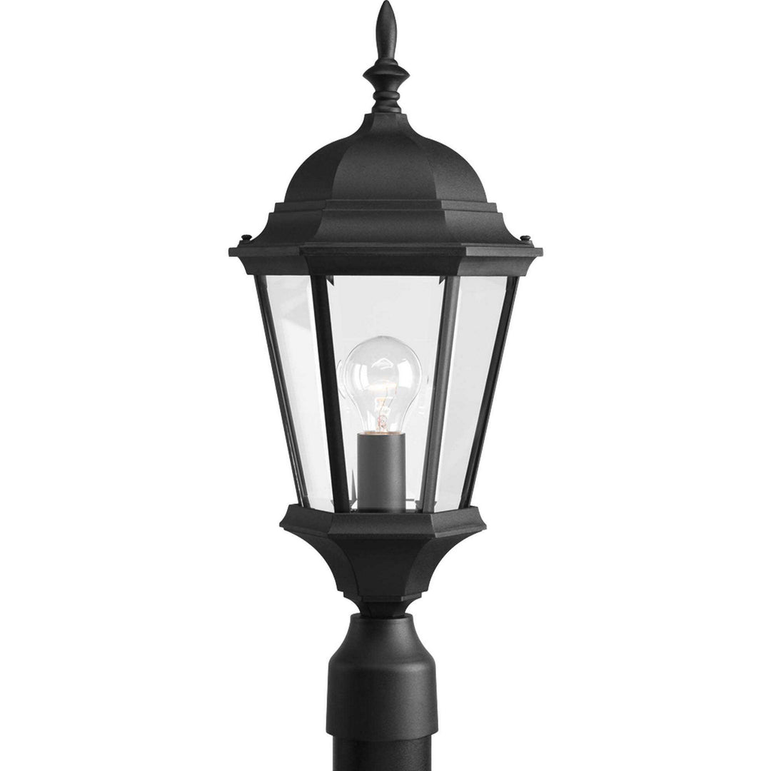 Welbourne One Light Post Lantern in Textured Black - available from The Lighting Shoppe, trusted by Canadian homeowners