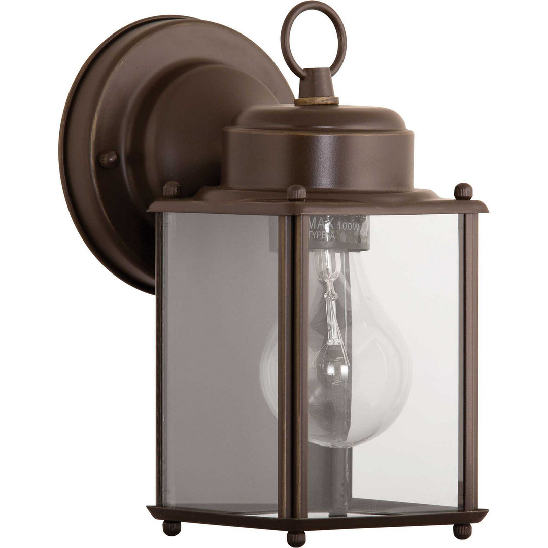 Flat Glass Lantern One Light Wall Lantern in Antique Bronze - available from The Lighting Shoppe, trusted by Canadian homeowners