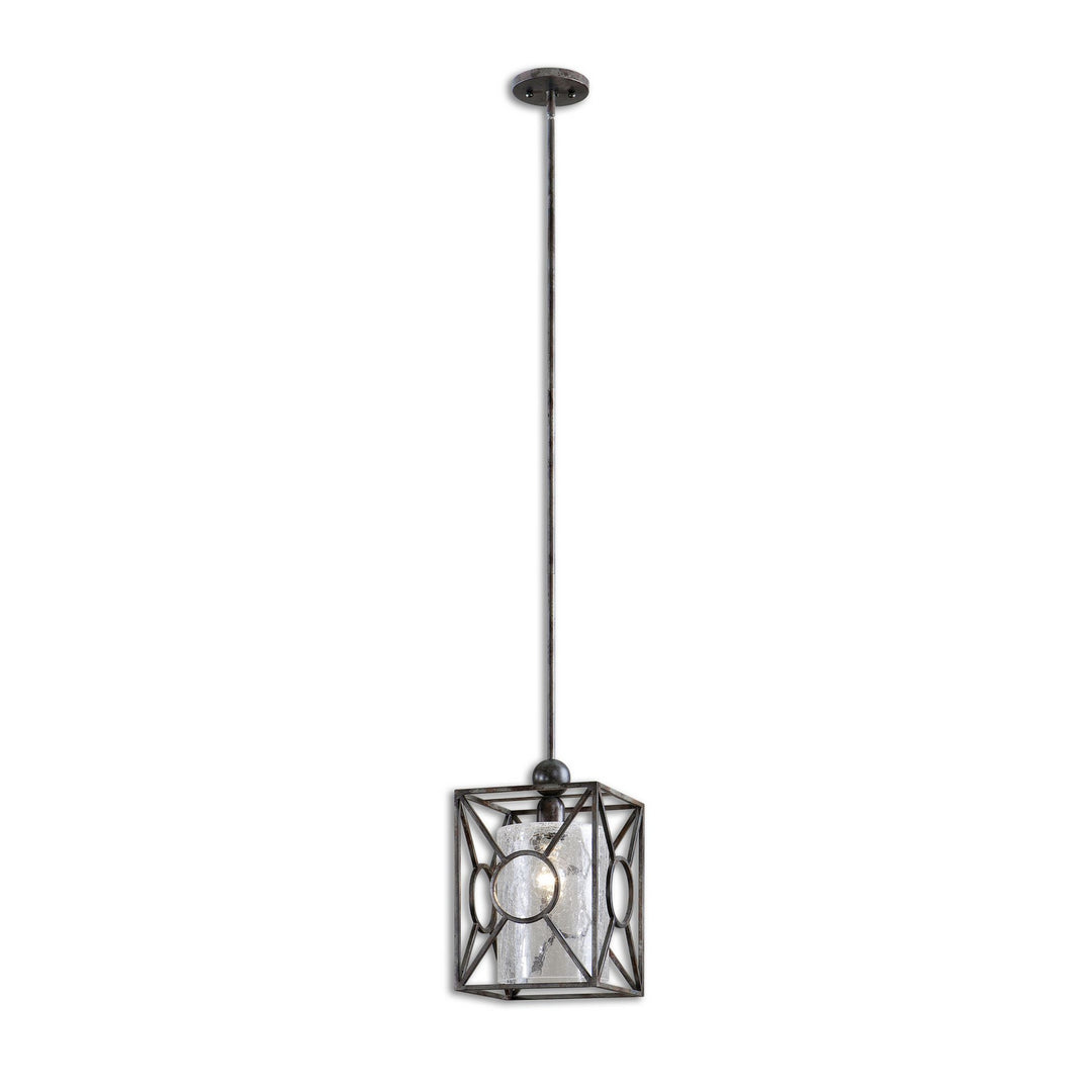 Arbela One Light Mini Pendant in Rust Black w/Aged Gray Undertones - available from The Lighting Shoppe, trusted by Canadian homeowners