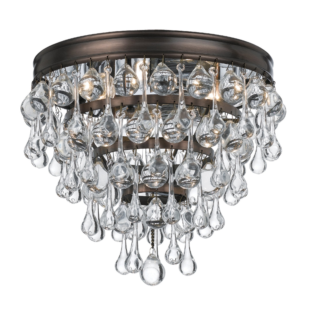 Calypso Three Light Flush Mount in Vibrant Bronze - available from The Lighting Shoppe, trusted by Canadian homeowners