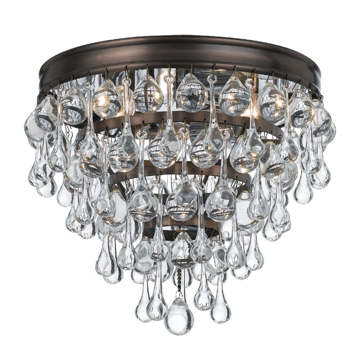 Calypso Three Light Flush Mount in Vibrant Bronze - available from The Lighting Shoppe, trusted by Canadian homeowners